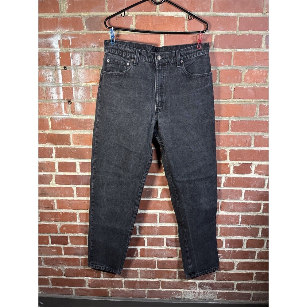 Vintage 90s Levi's 550 Jeans Relaxed Tapered Leg USA Black W36 34L, Real 36x34